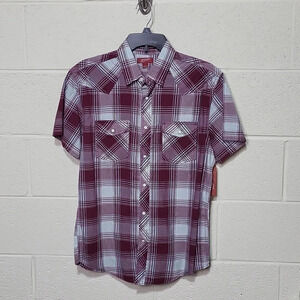 Arizona Jean Plaid Shirt with two‎ front button ppckets Size Small